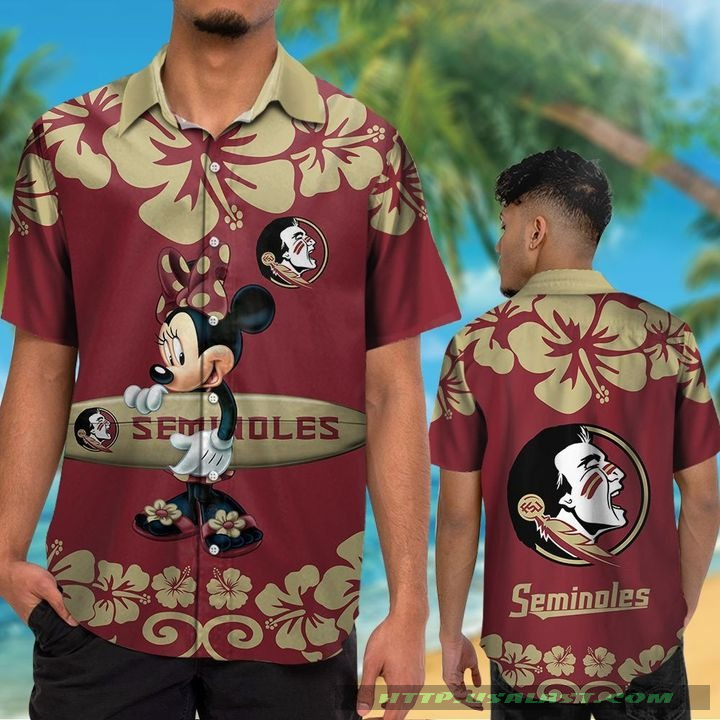 Florida State Seminoles Hibiscus Hawaiian Shirt Beach Short