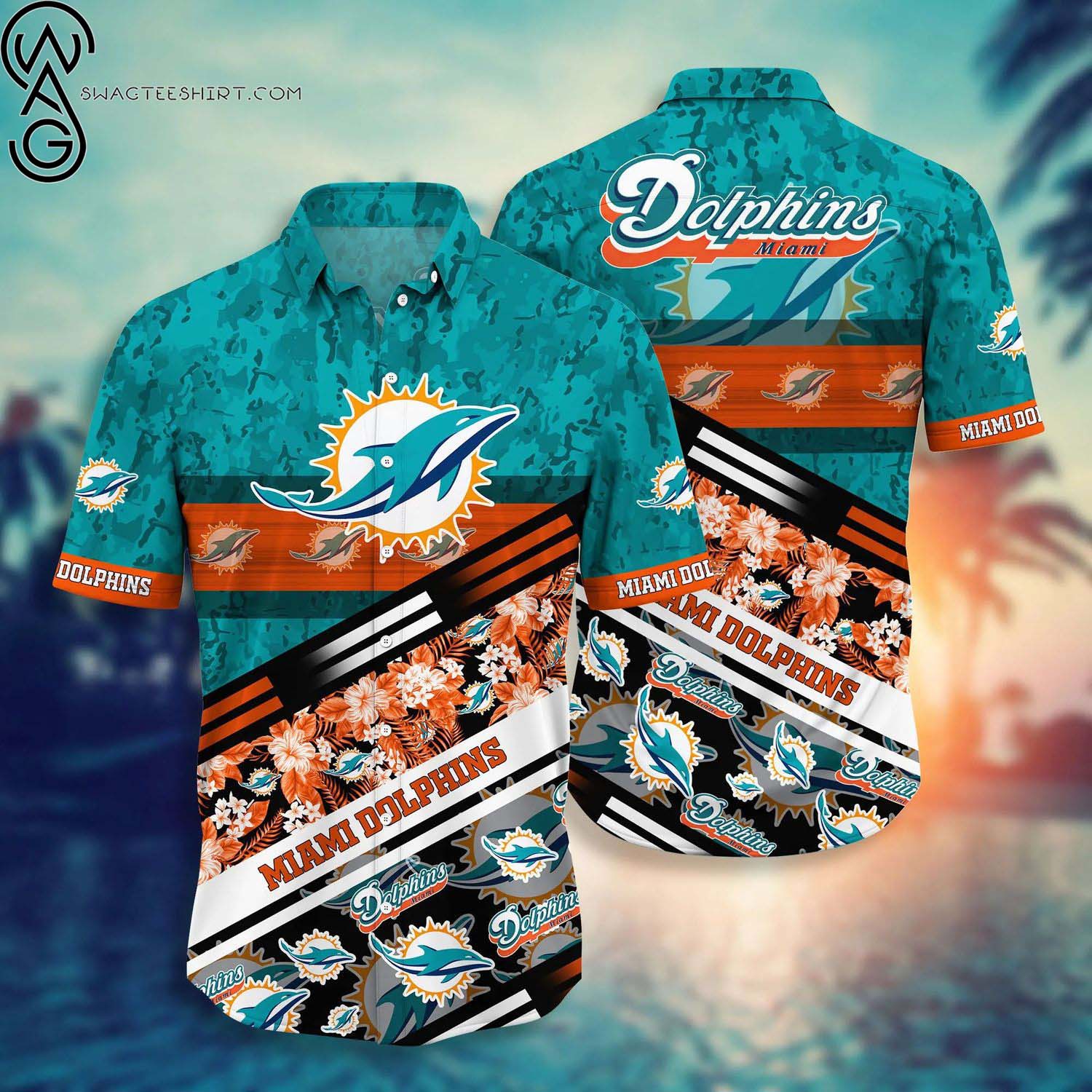 Flower Miami Dolphins Summer Aloha Hawaiian Shirt