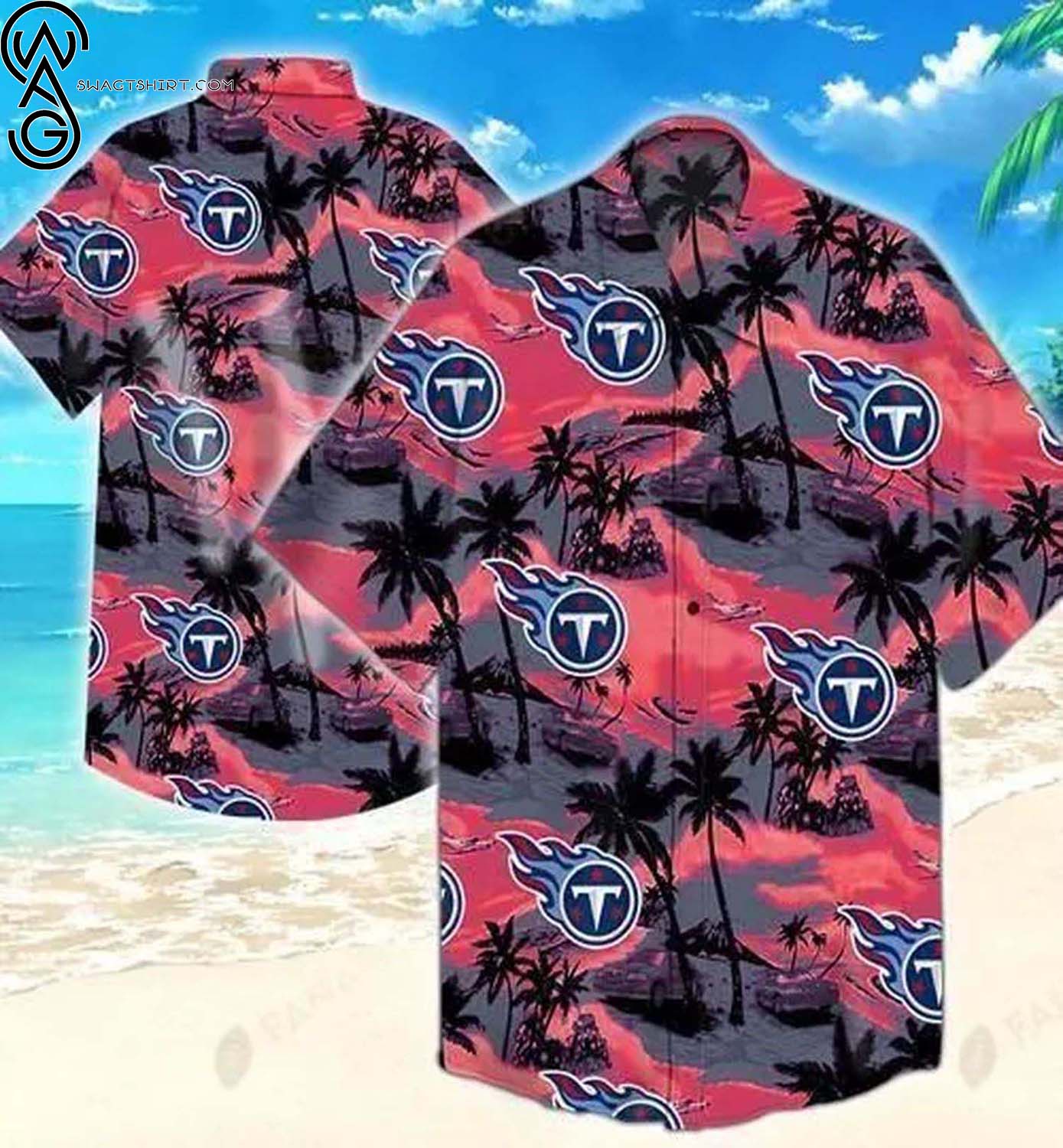 For Fan NFL Tennessee Titans Coconut Tree Hawaiian Shirt