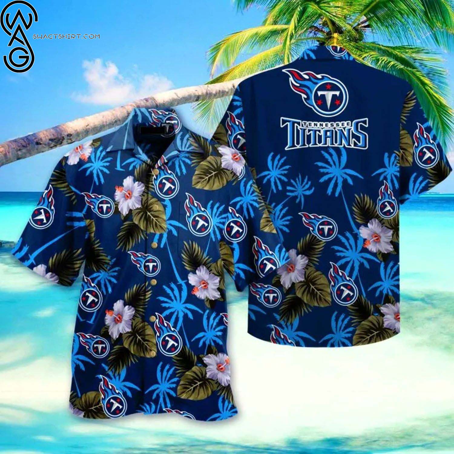 For Fan NFL Tennessee Titans Floral Beach Hawaiian Shirt