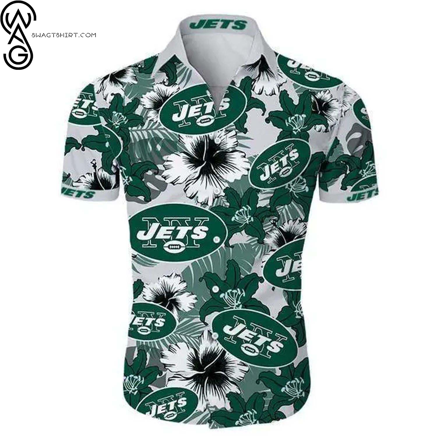 For Fans New York Jets Flower Summer Aloha Hawaiian Shirt