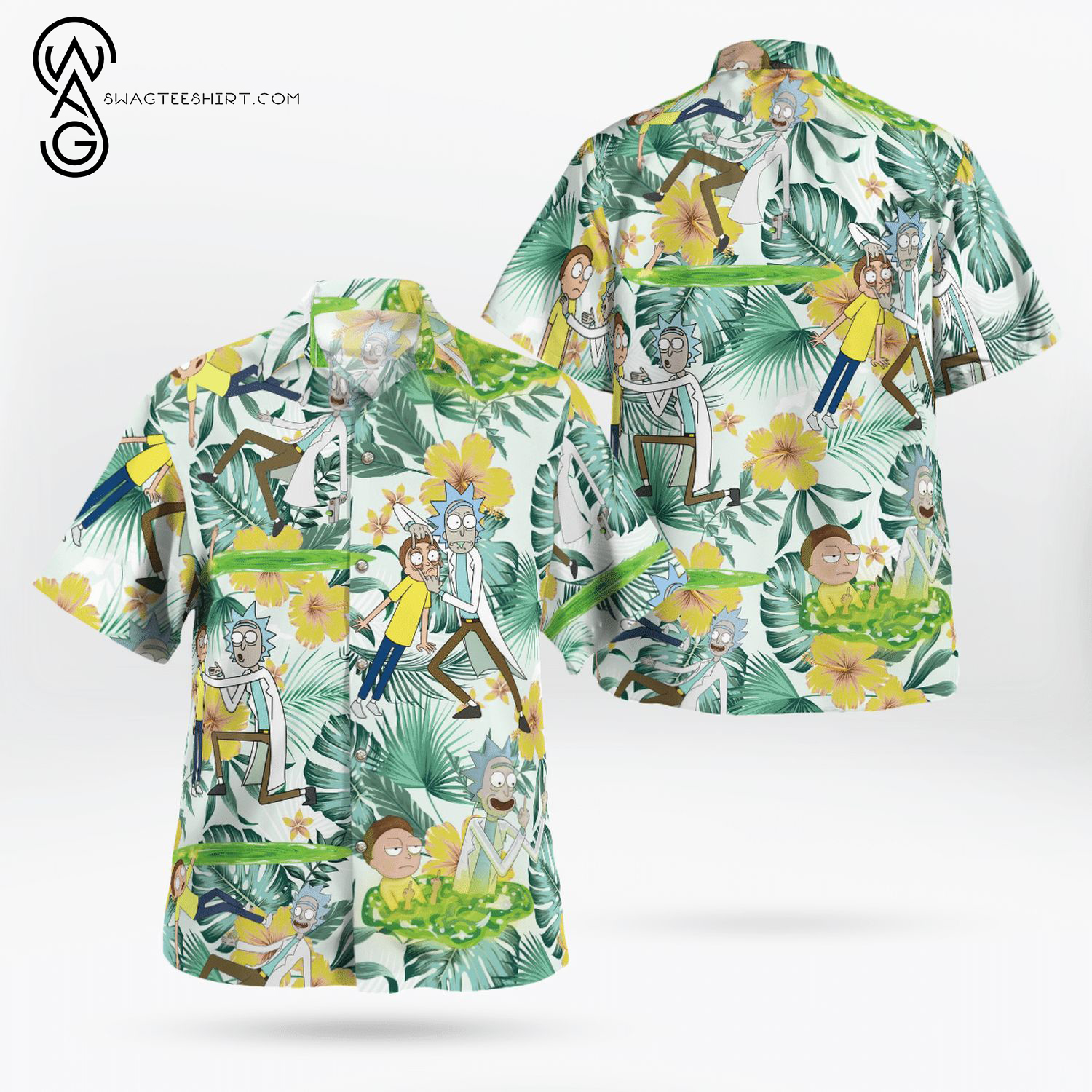 For Summer Rick And Morty Hawaiian Shirts And Beach Shorts