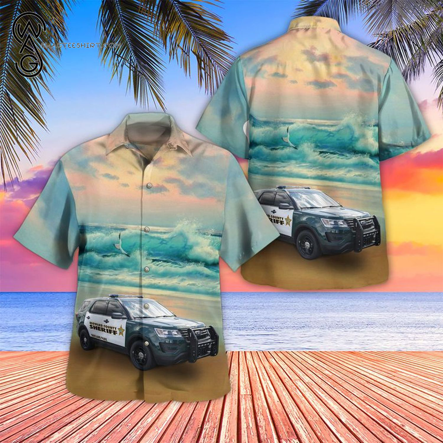 Ford Symbol Car Summer Outfits Hawaiian Shirt