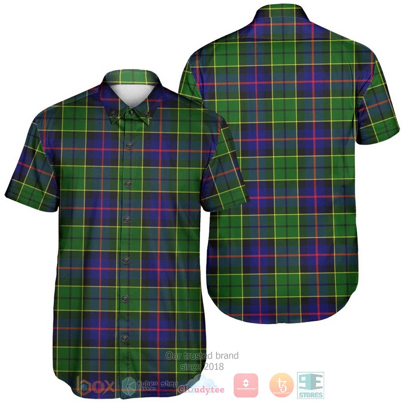 Forsyth Modern Tartan Crest Hawaiian Shirt