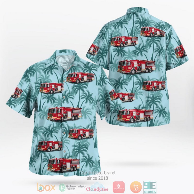 Fort Meade Fire & Emergency Services Fire Engine Hawaiian Shirt