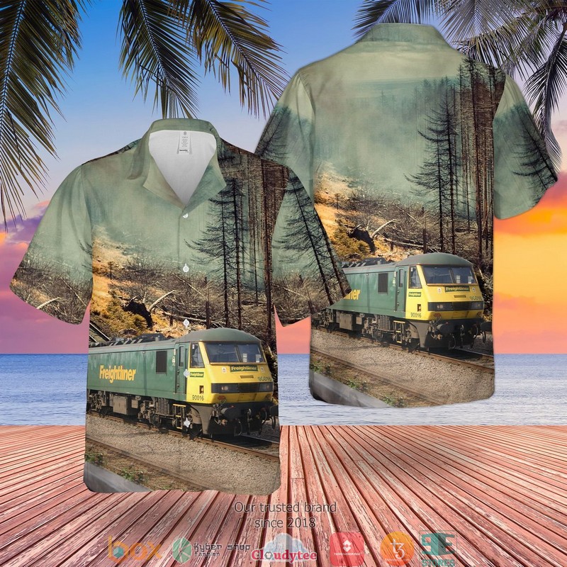 Freightliner Class 86 Locomotive Train Short Sleeve Hawaiian Shirt