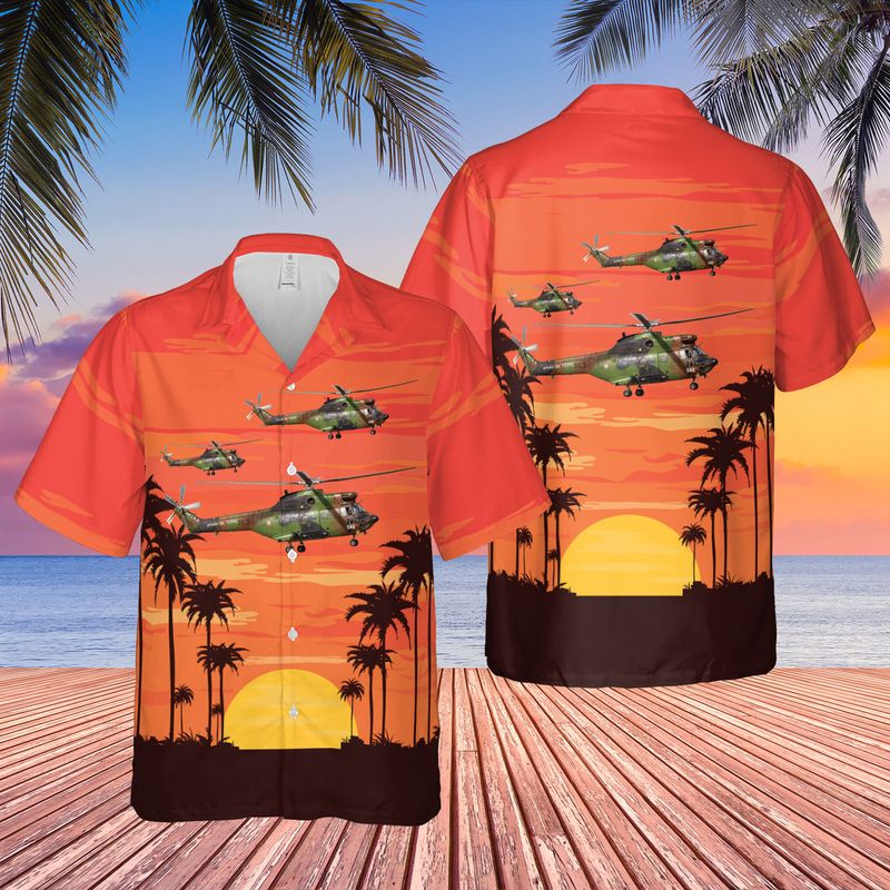 French Army Aerospatiale AS 555AN Fennec Hawaiian Shirt