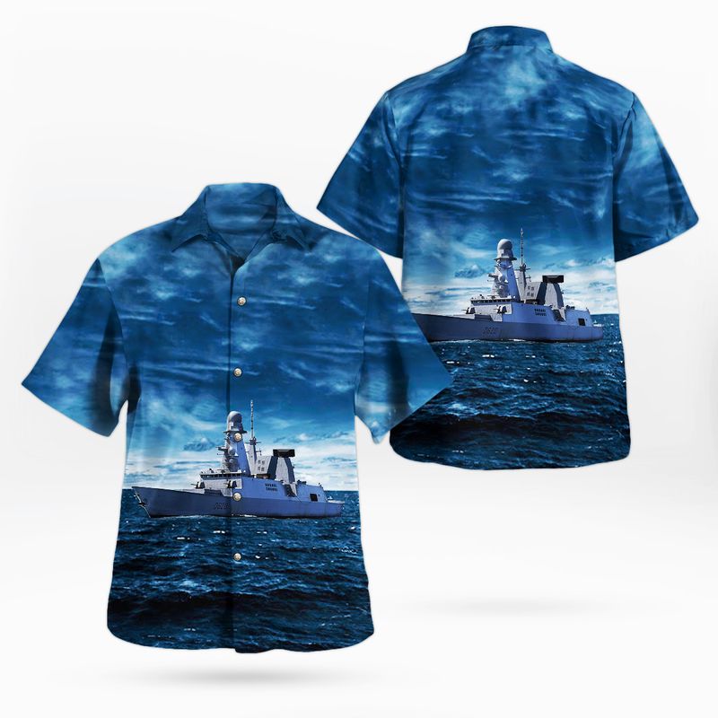 French Navy French Aircraft Carrier Charles de Gaulle R91 Hawaiian Shirt