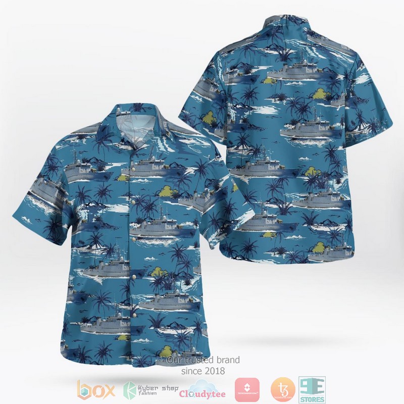 French Navy Marine Nationale La Tapageuse P691 Hawaiian Shirt