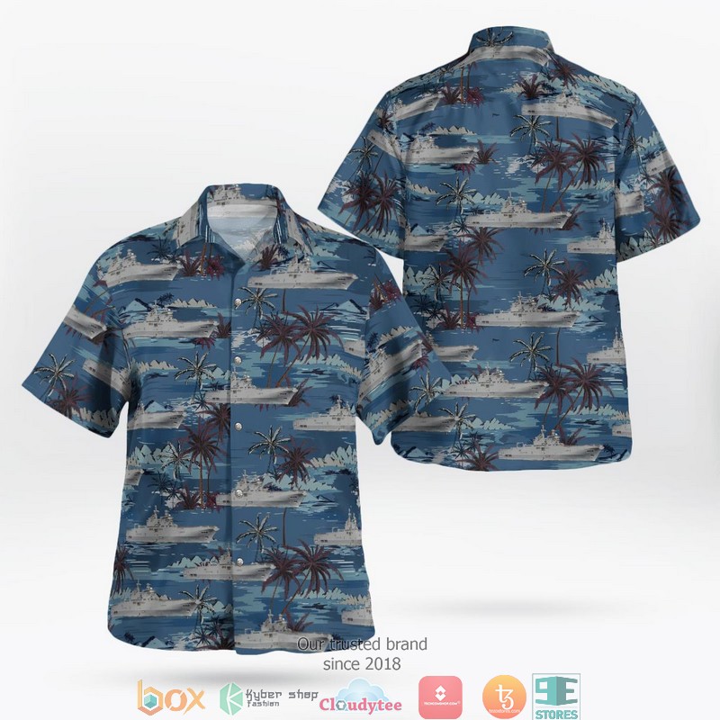 French Navy Marine Nationale Lynx Mk2 4FN Hawaiian Shirt