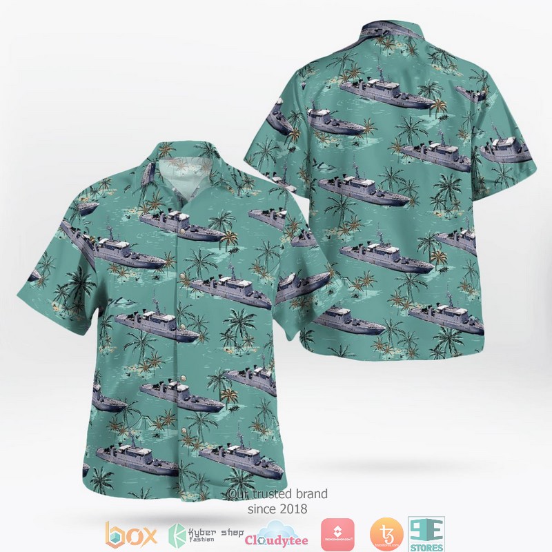 French Navy Marine Nationale Mistral L9013 Hawaiian Shirt