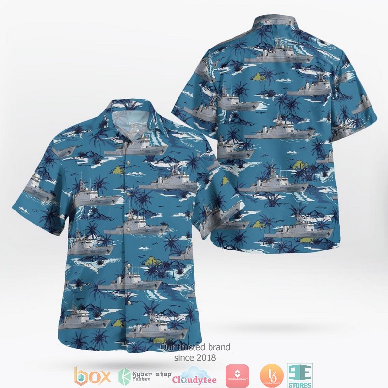 French Navy Marine Nationale P684 La Capricieuse Hawaiian Shirt