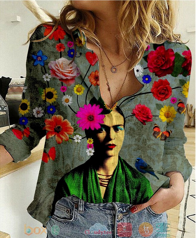 Frida Kahlo Roses Flower Short Sleeve Hawaiian Shirt