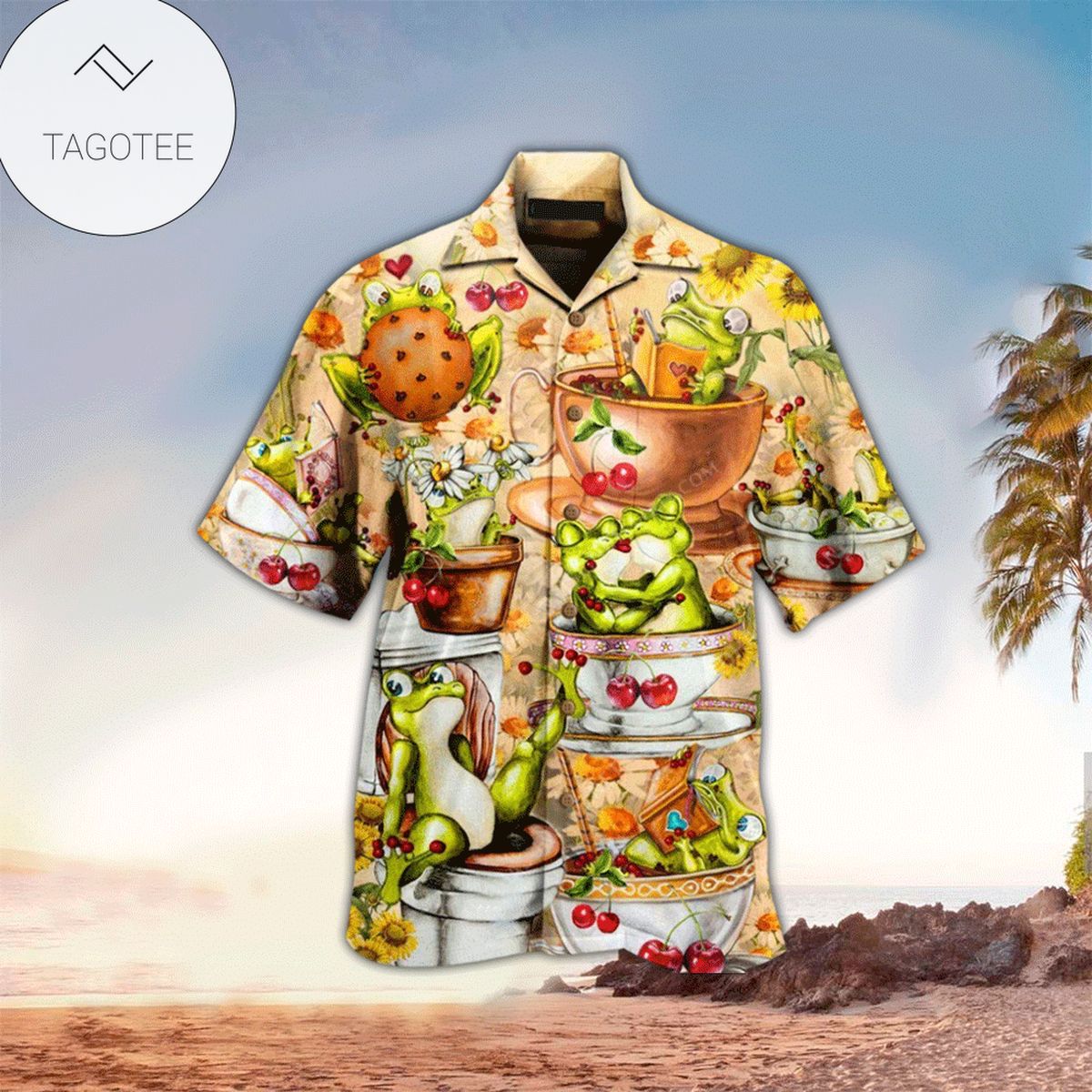 Frog Apparel Frog Hawaiian Button Up Shirt