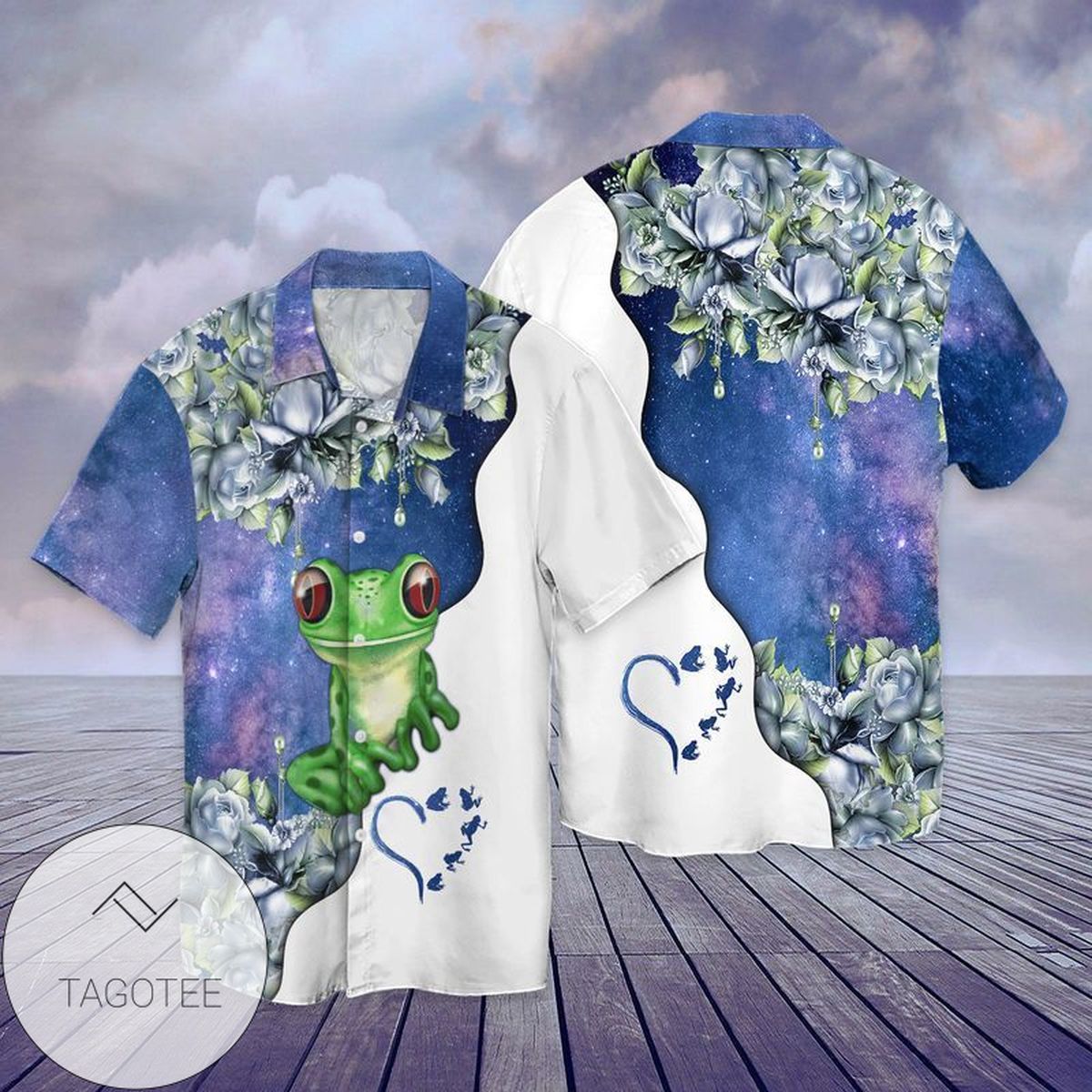 Frog Apparel Frog Hawaiian Button Up Shirt