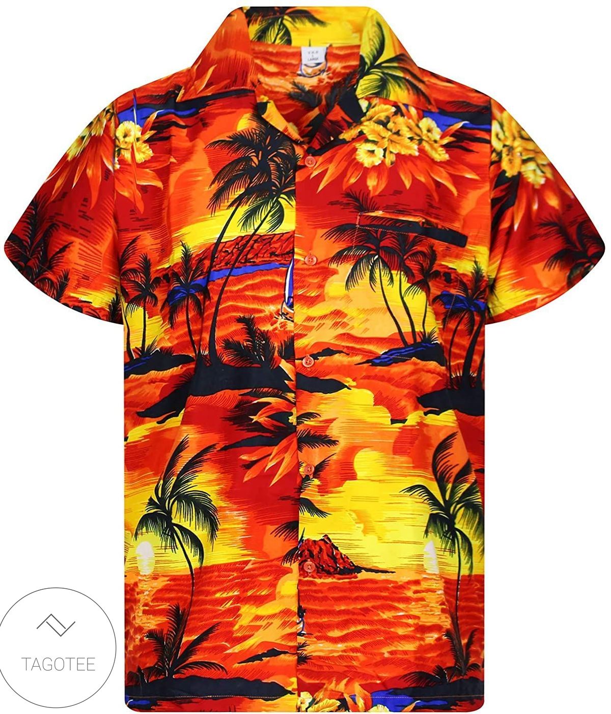 Funky Hawaiian Shirt Men Short Sleeve Hawaiian Print Cherry Parrots Party Flowers