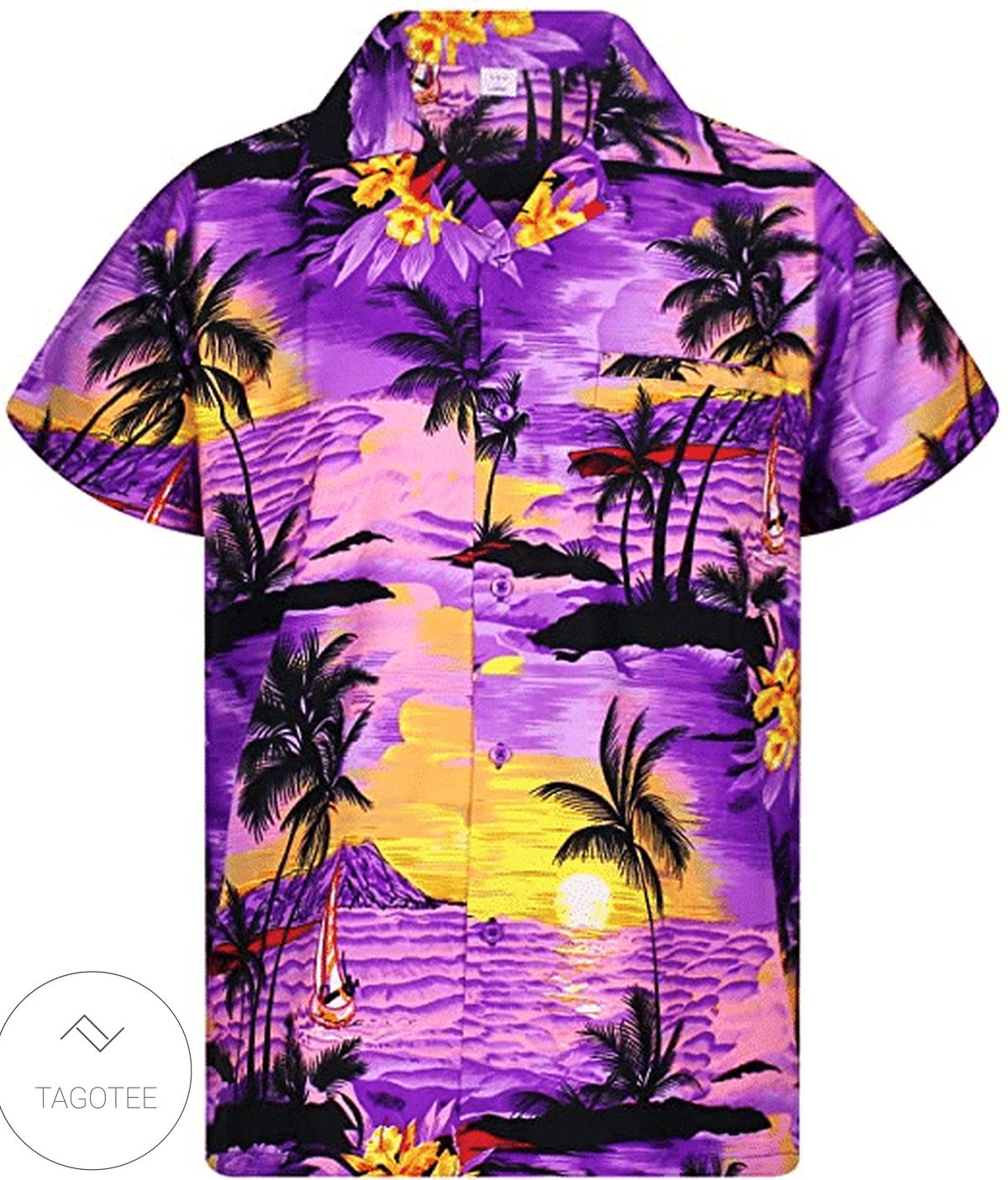 Funky Beach Orange Hawaiian Shirt