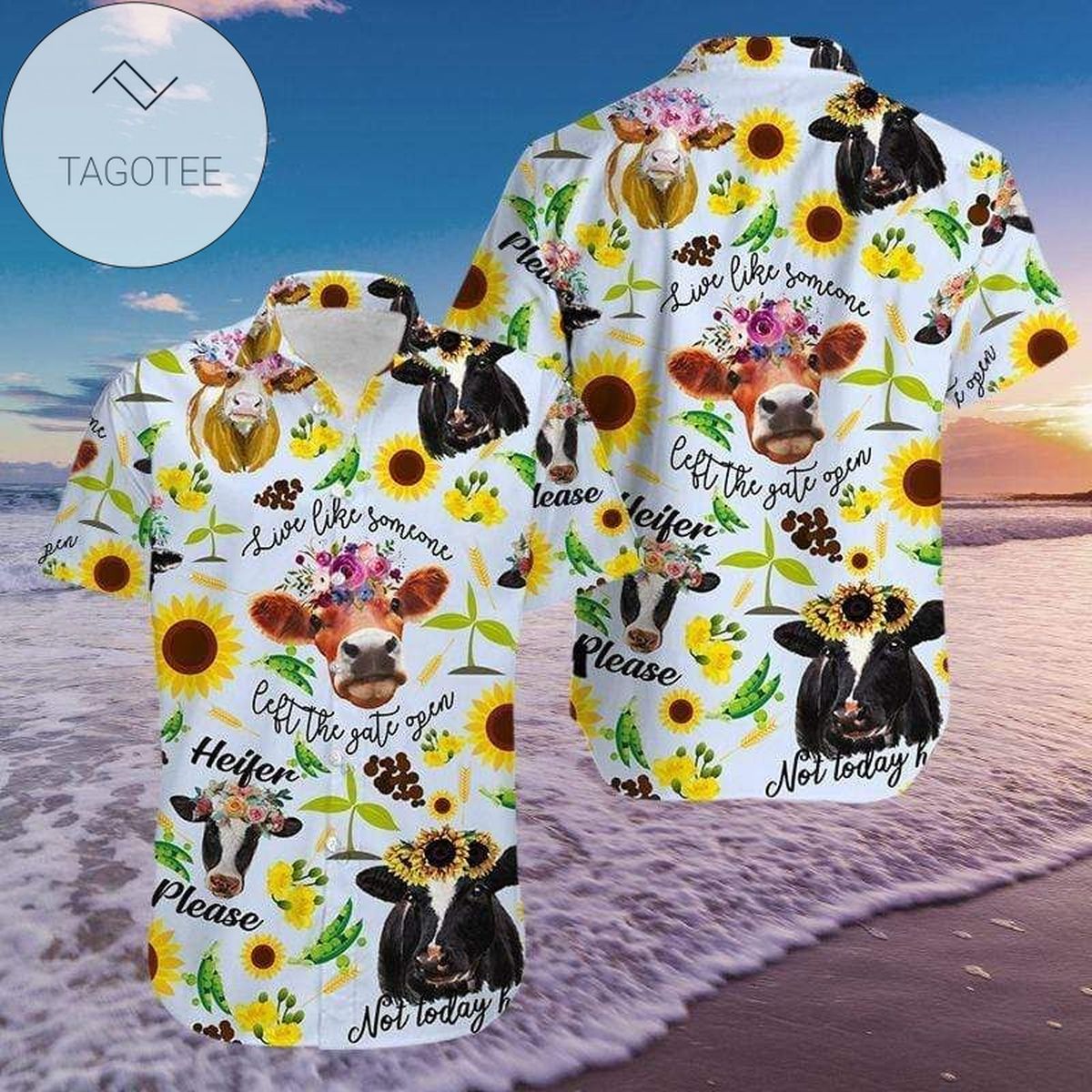 Funny Cow Farmer Hawaiian Aloha Shirts Hl