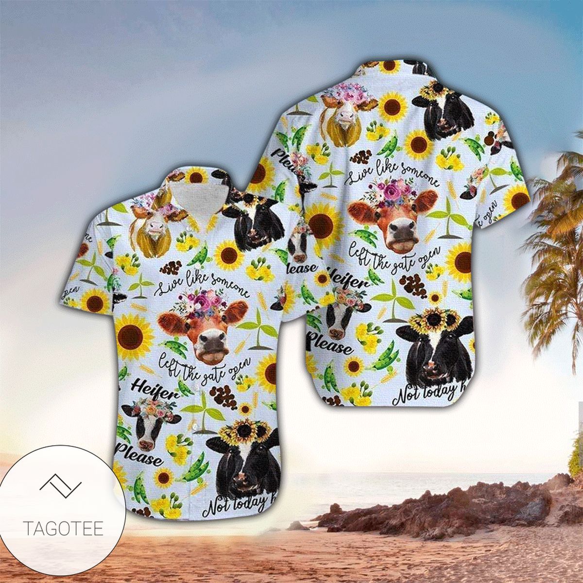 Funny Cow Doodle Hawaiian Shirt