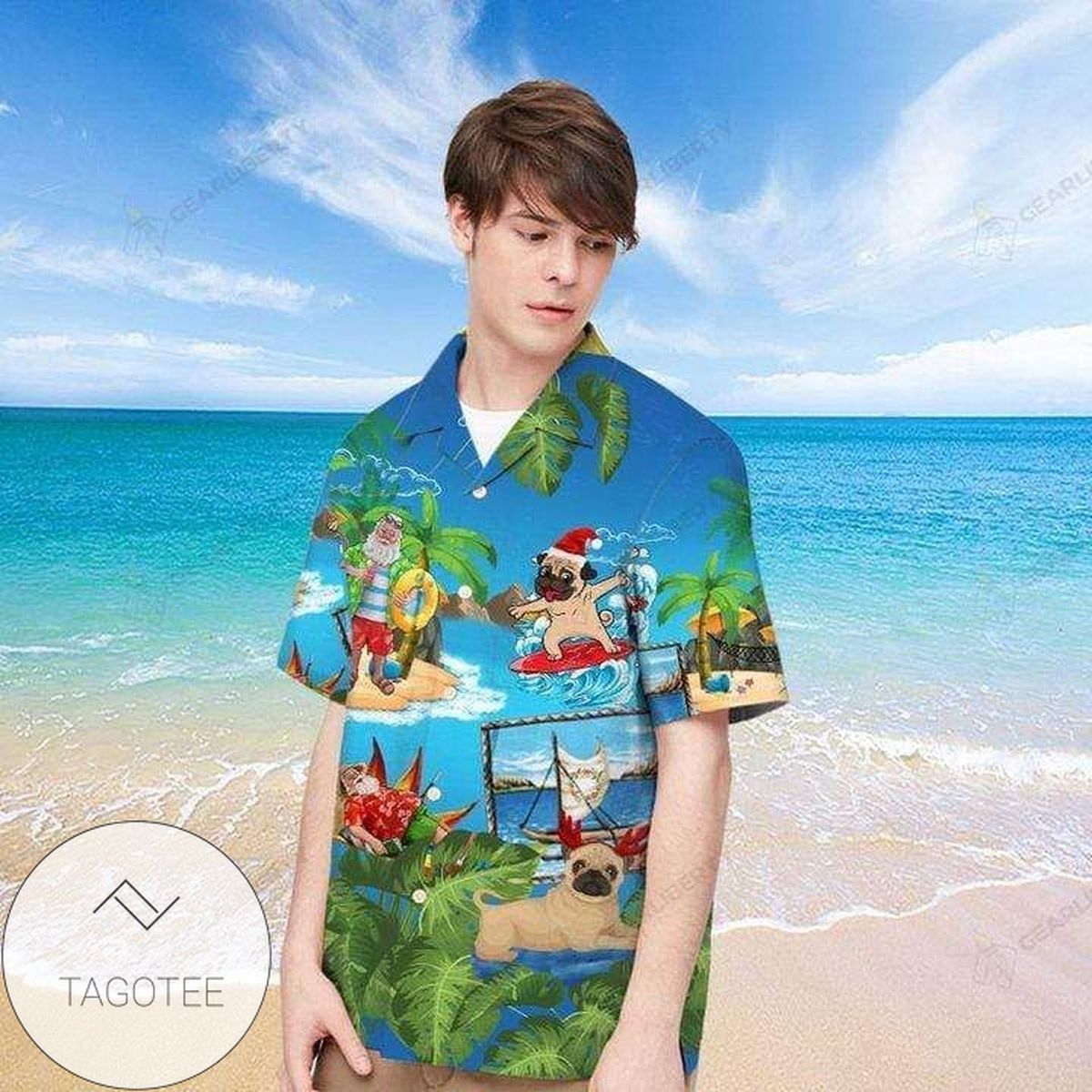 Funny Relaxing Santa Claus At The Beach 2022 Authentic Hawaiian Shirts 101220h