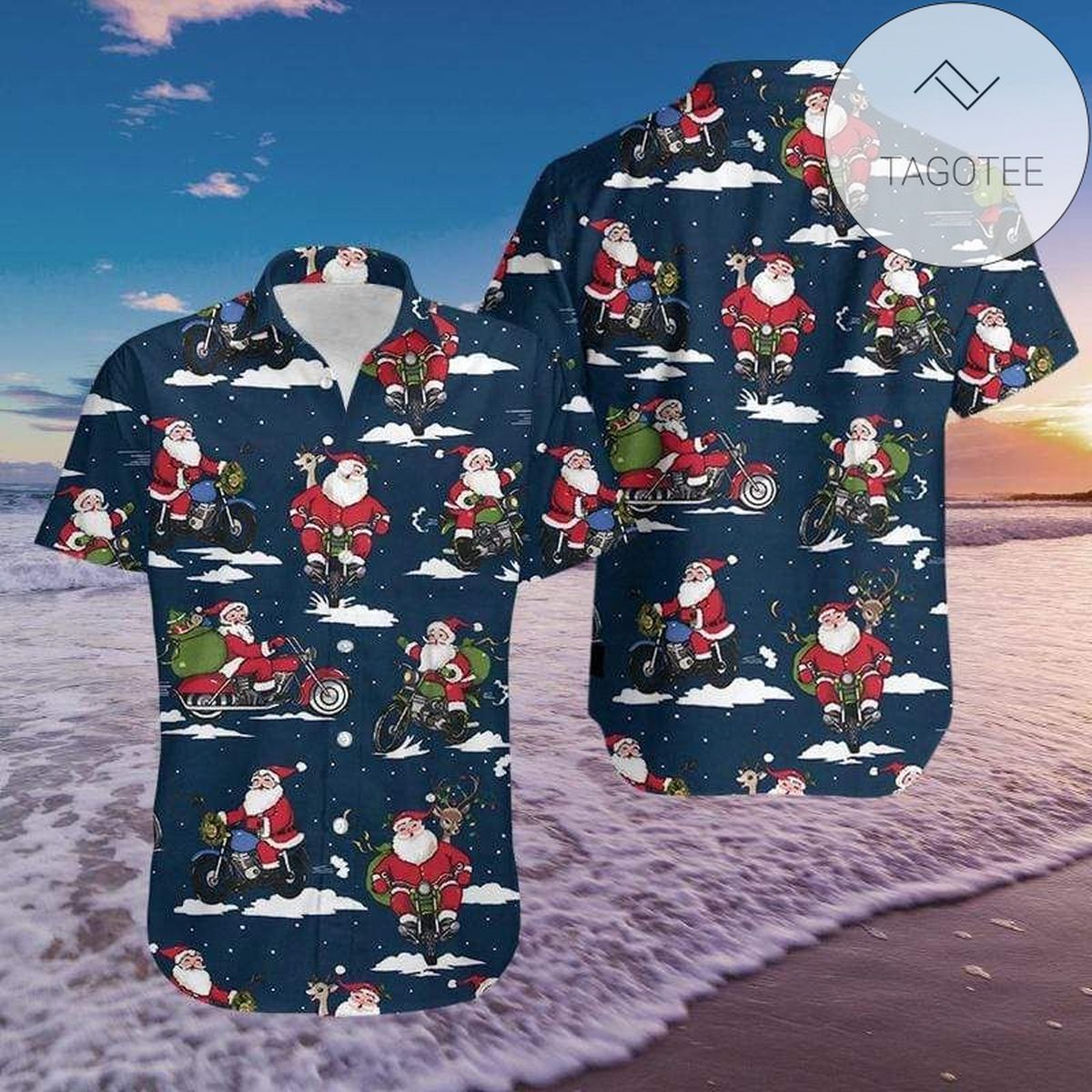 Funny Santa And Unicorn Pattern 2022 Authentic Hawaiian Aloha Shirts 1310l