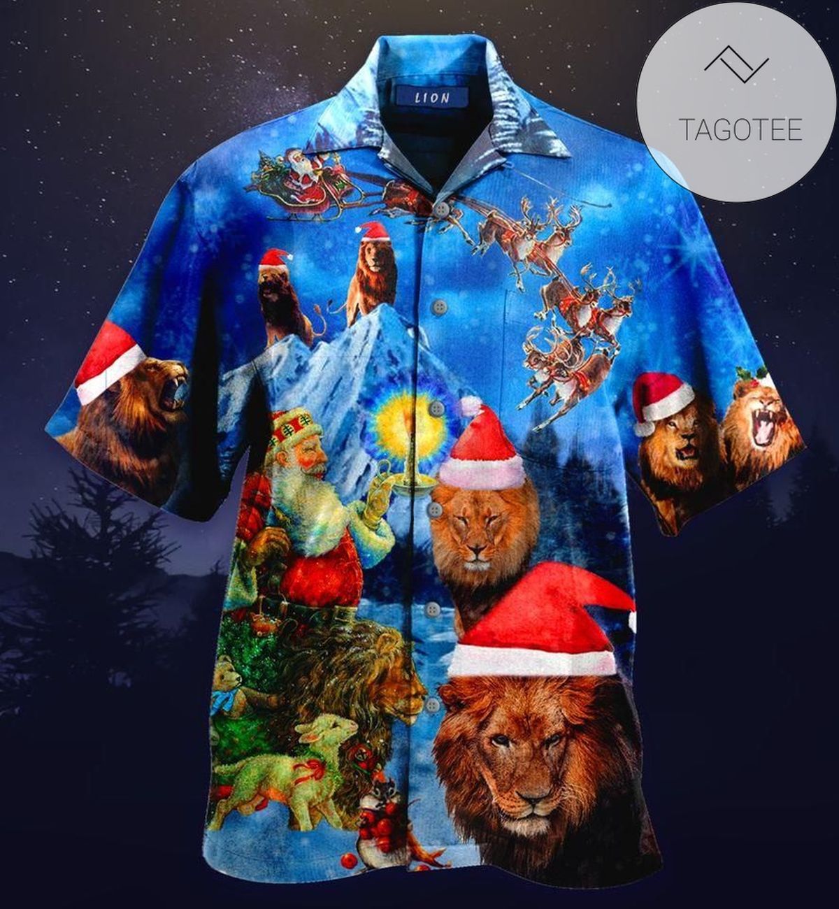 Funny Santa Pitbull Blue 2022 Authentic Hawaiian Shirts