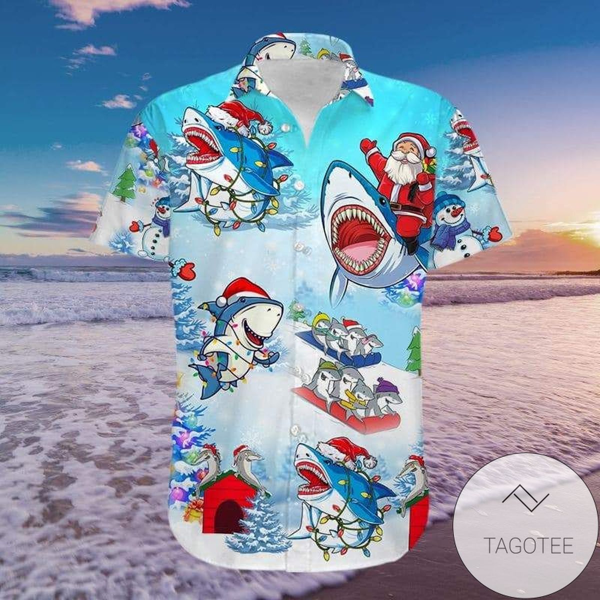 Funny Shark Beach Tropical Vibe Hawaiian Aloha Shirts