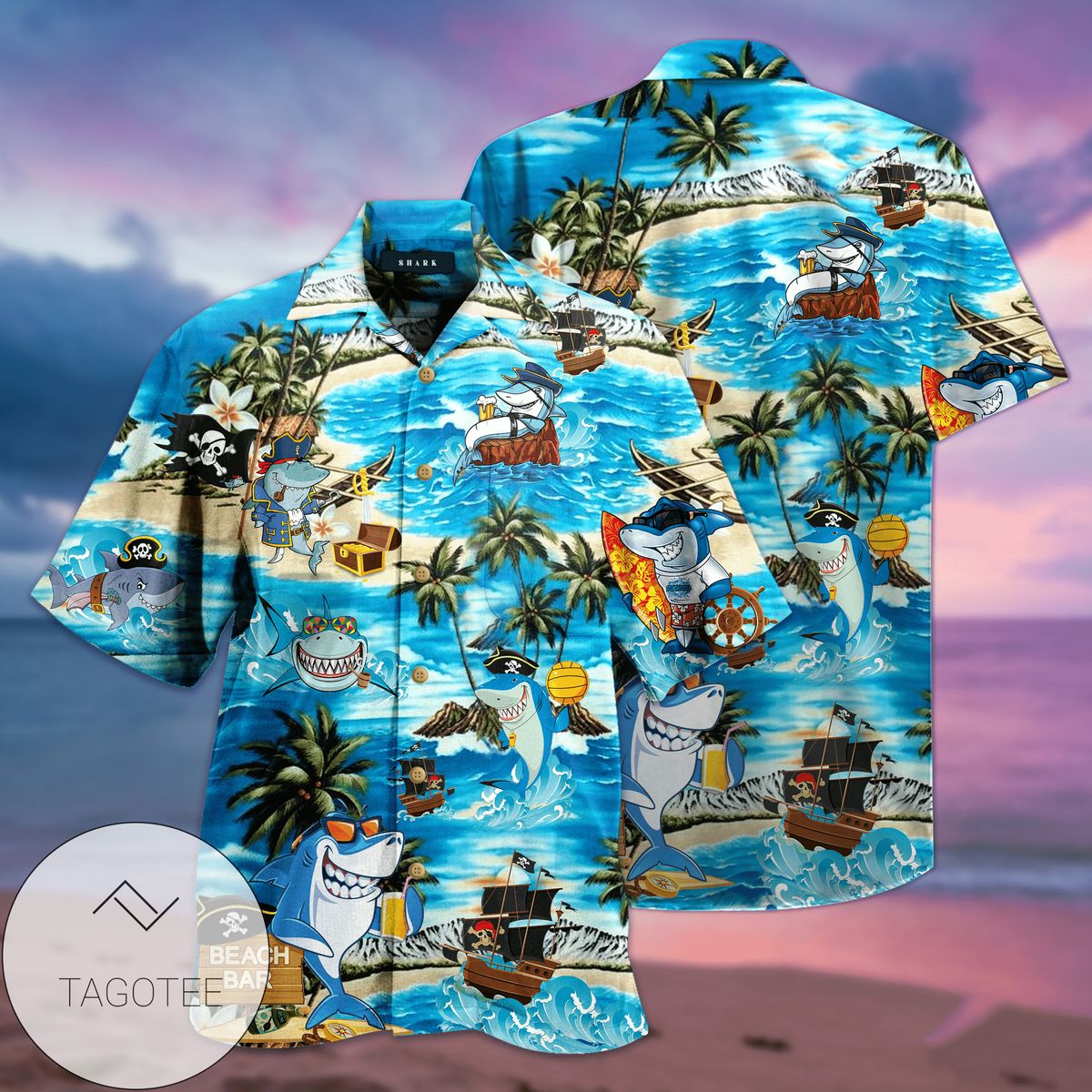 Funny Santa Pitbull Blue 2022 Authentic Hawaiian Shirts