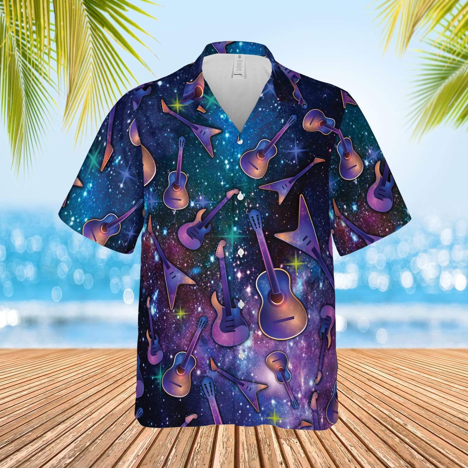 Galaxy Piano Keyboard Hawaiian Aloha Shirt Music Lover For Men Women