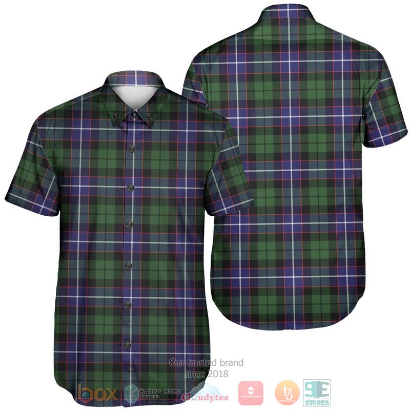 Galloway District Tartan Crest Hawaiian Shirt