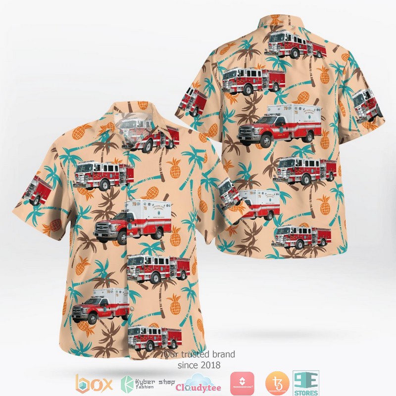 Galveston Texas Galveston County Health District EMS Hawaiian Shirt