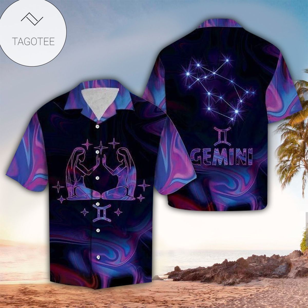 Gemini Hawaiian Shirt Gemini Button Up Shirt