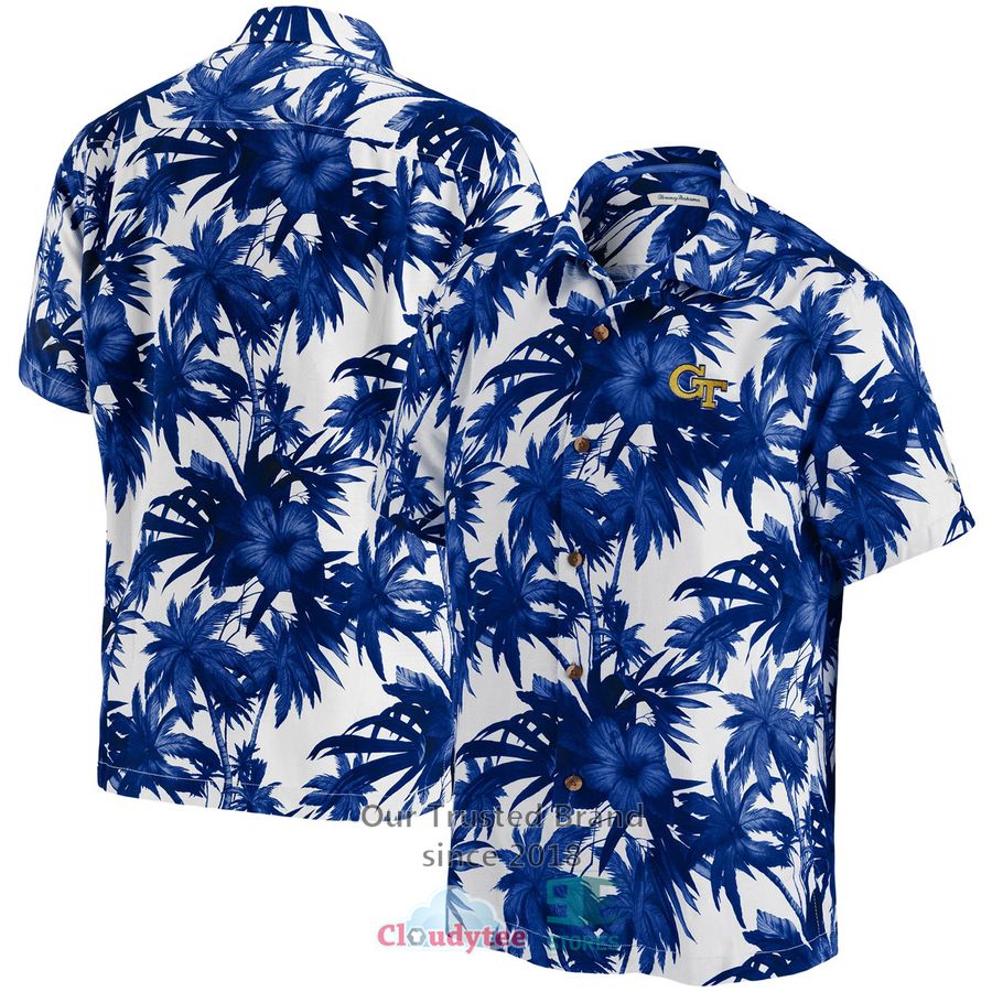 Georgia Bulldogs Tommy Bahama Harbor Island Hibiscus Red Hawaiian Shirt