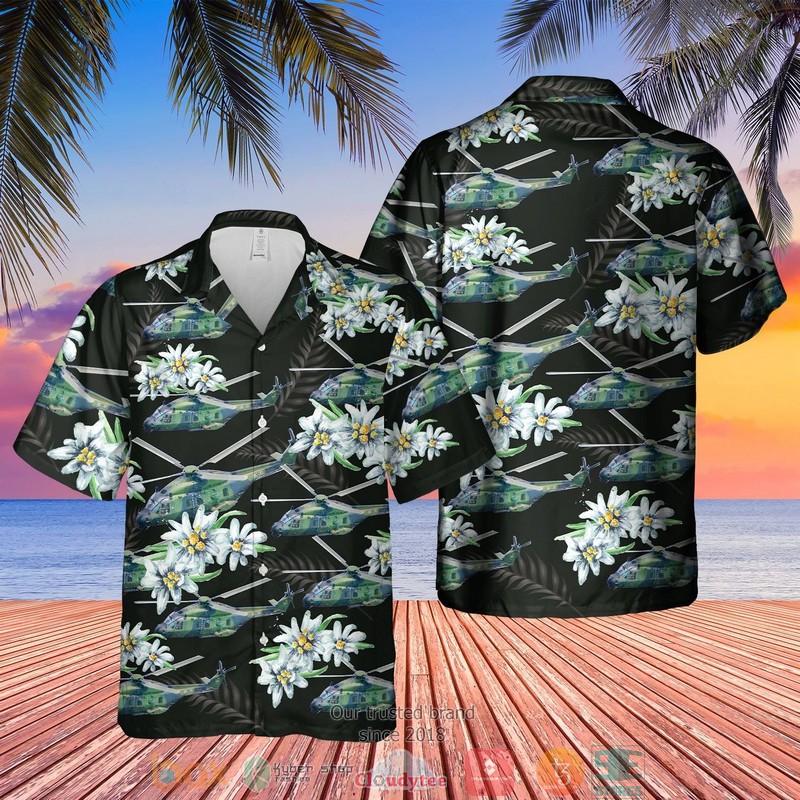 German Armed Forces Bundeswehr Kampfhubschrauber Tiger Short Sleeve Hawaiian Shirt