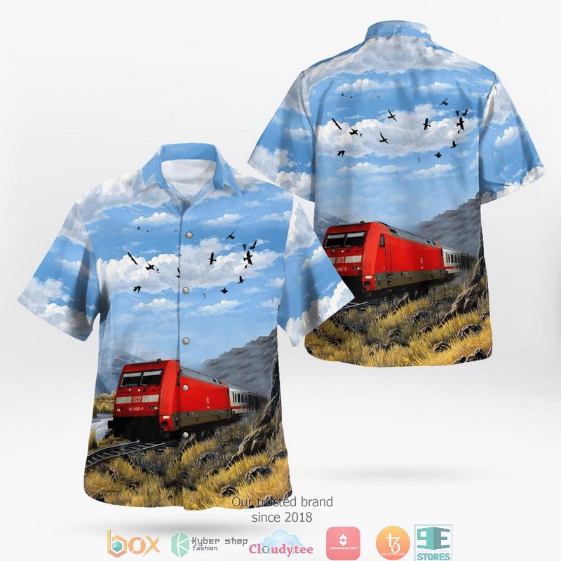 German Deutsche Bahn ICE Hibiscus Hawaiian Shirt