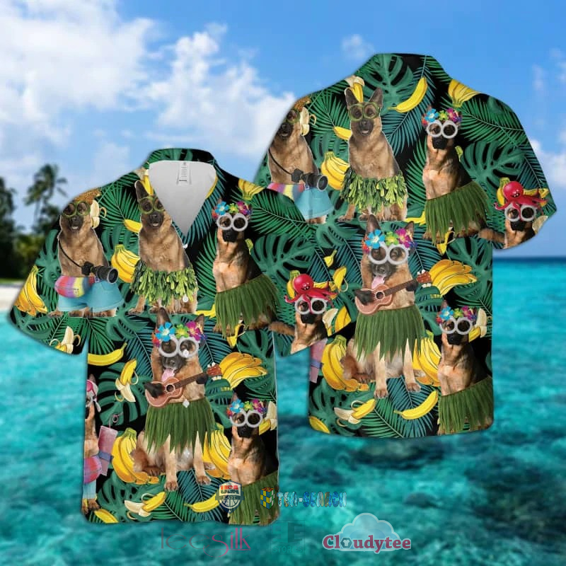 German Shepherd Colorfull Hippie Hawaiian Shirt For Men Women