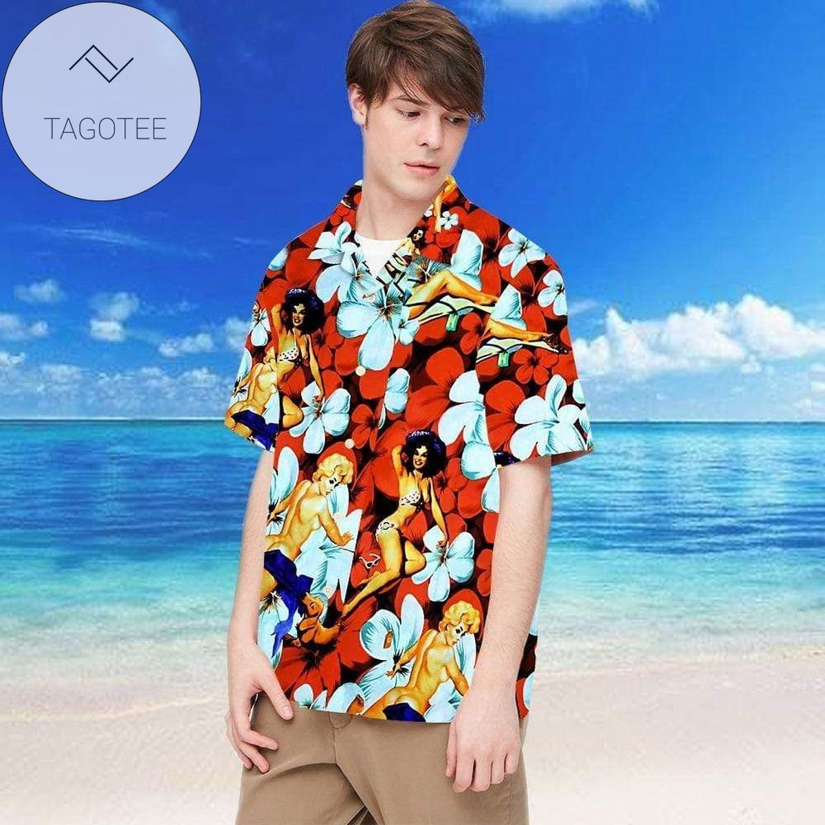 Get Here Santa Claus Super Man Hawaiian Aloha Shirts