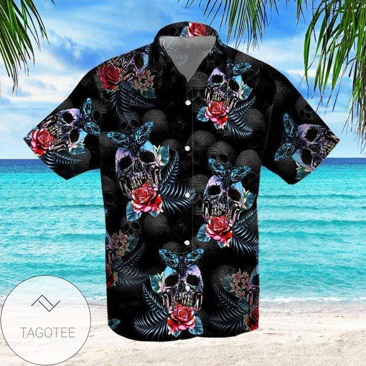 Get Here Skull Pineapple Sunglasses Tropical Full Hawaiian Shirts Hl