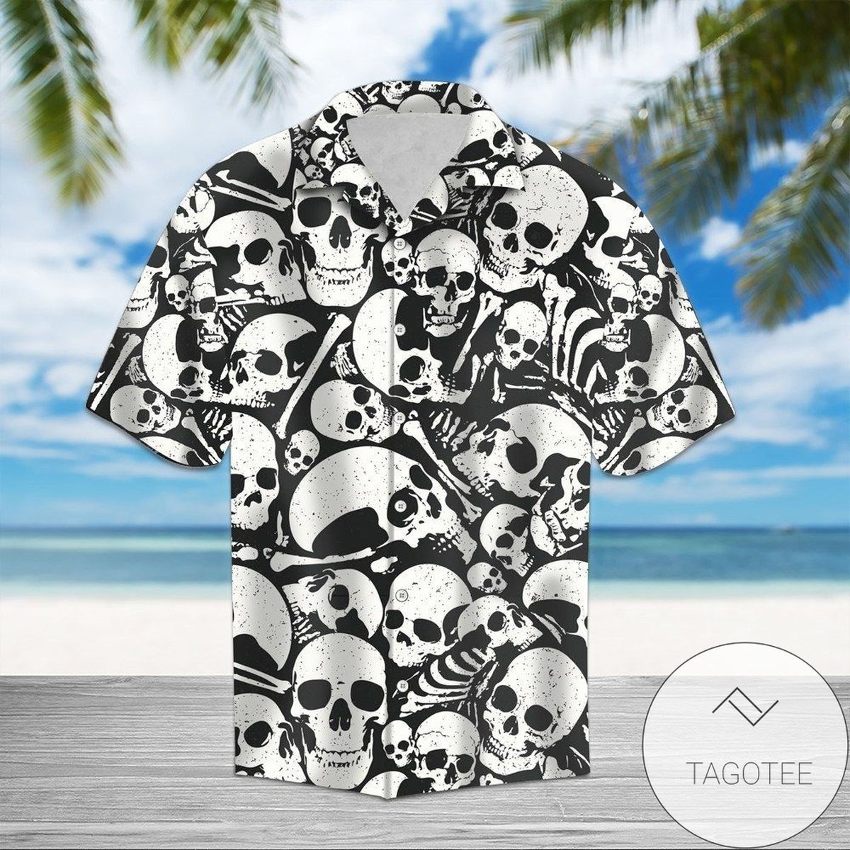 Get Here Skull Rose And Butterfly Black 2022 Authentic Hawaiian Shirts