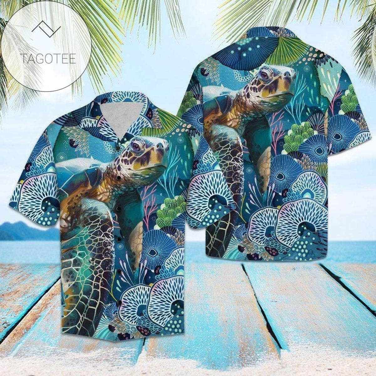 Get Here Tropical Turtle Hibiscus 2022 Authentic Hawaiian Shirts