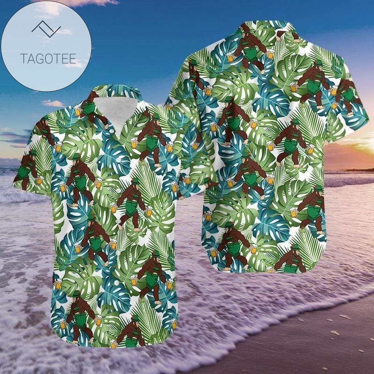 Get Now Irish And Wine Ireland Land Happy Patricks Day Green Hawaiian Aloha Shirts