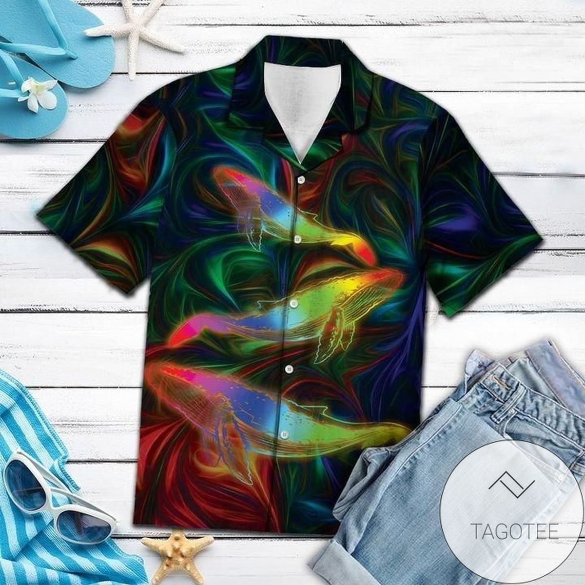 Get Now Magic Colorful Mushroom With Old Man Hawaiian Shirts