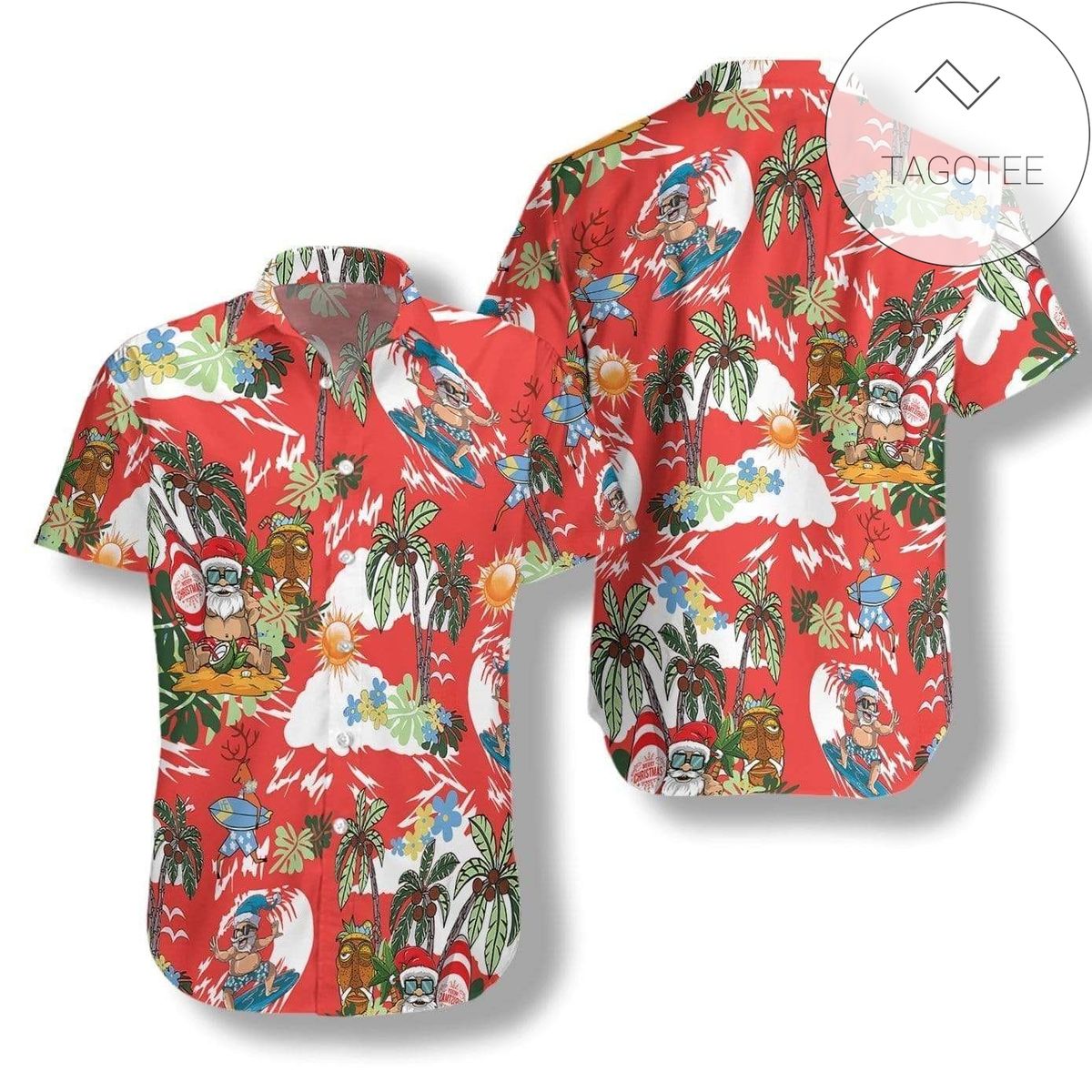 Get Now Mens Hawaiian Short Sleeve Shirts Red Stripes Floral