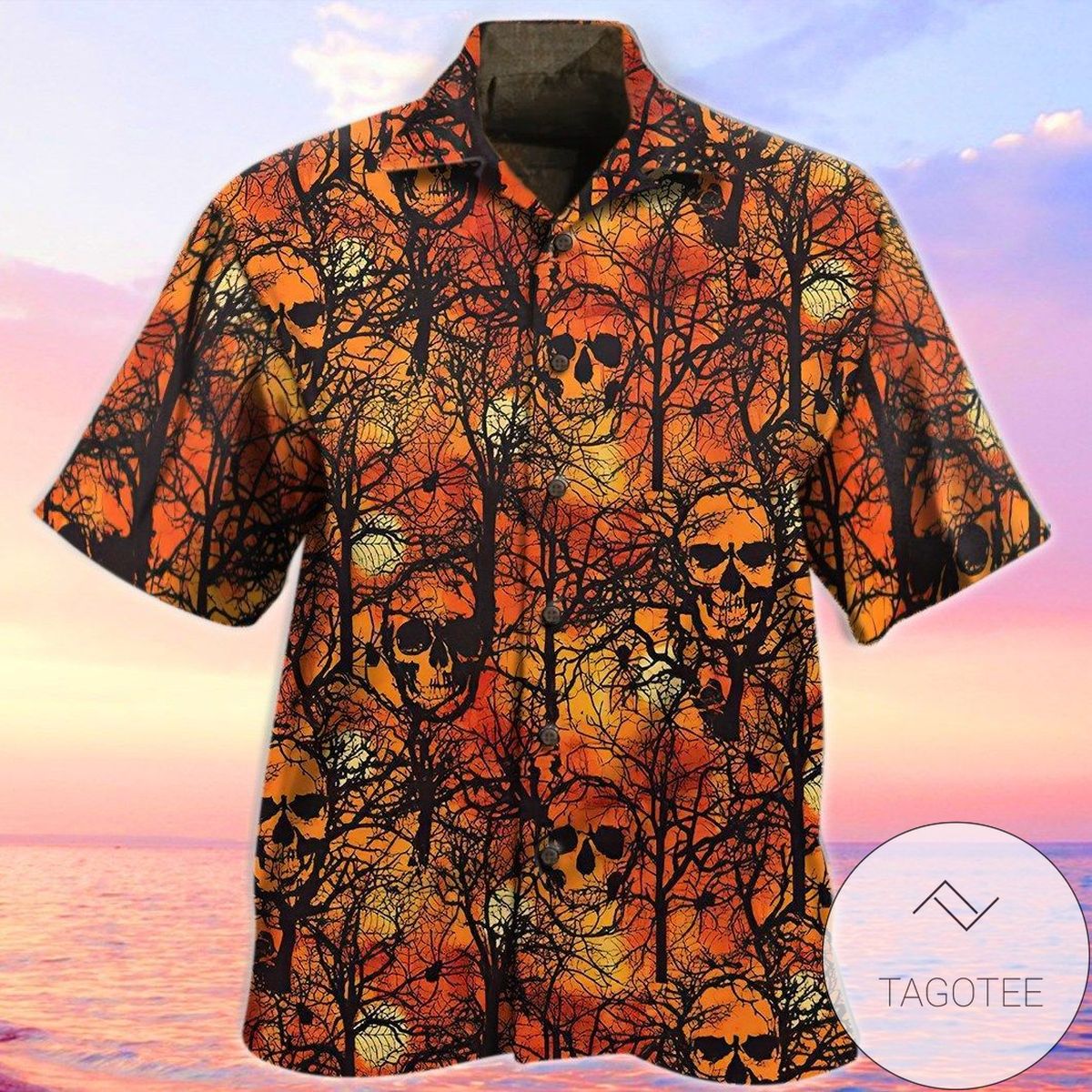 Get Now Skull Magic Butterfly Purple Authentic Hawaiian Shirt 2022 Aloha Beach L