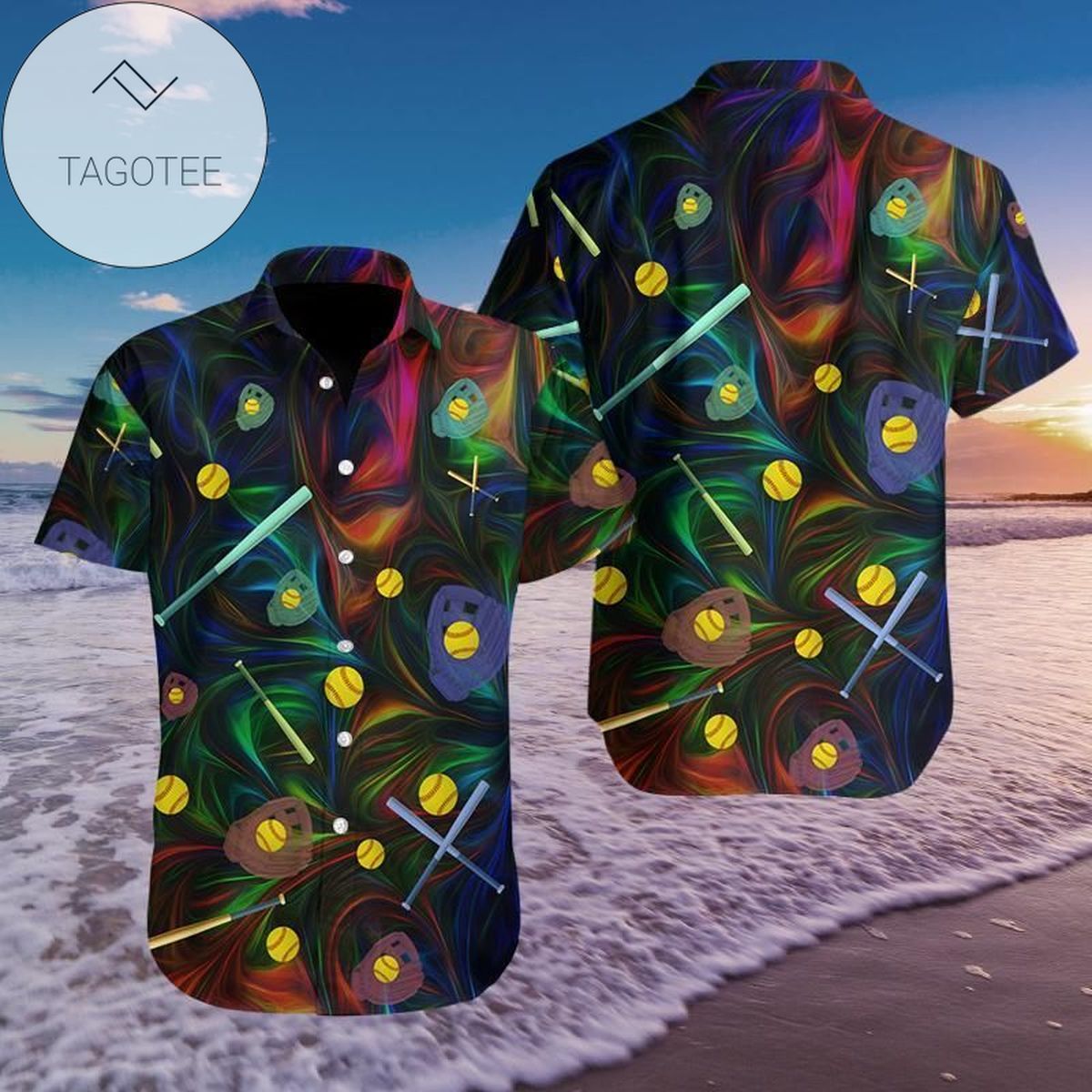 Get Now Softball Black Hawaiian Aloha Shirts 149dh