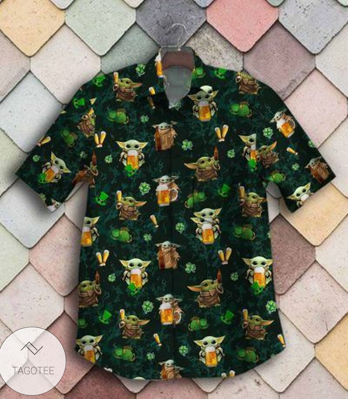 Gettyshirt Dogs Tropical Vintage Cotton Mens Hawaiian Shirt