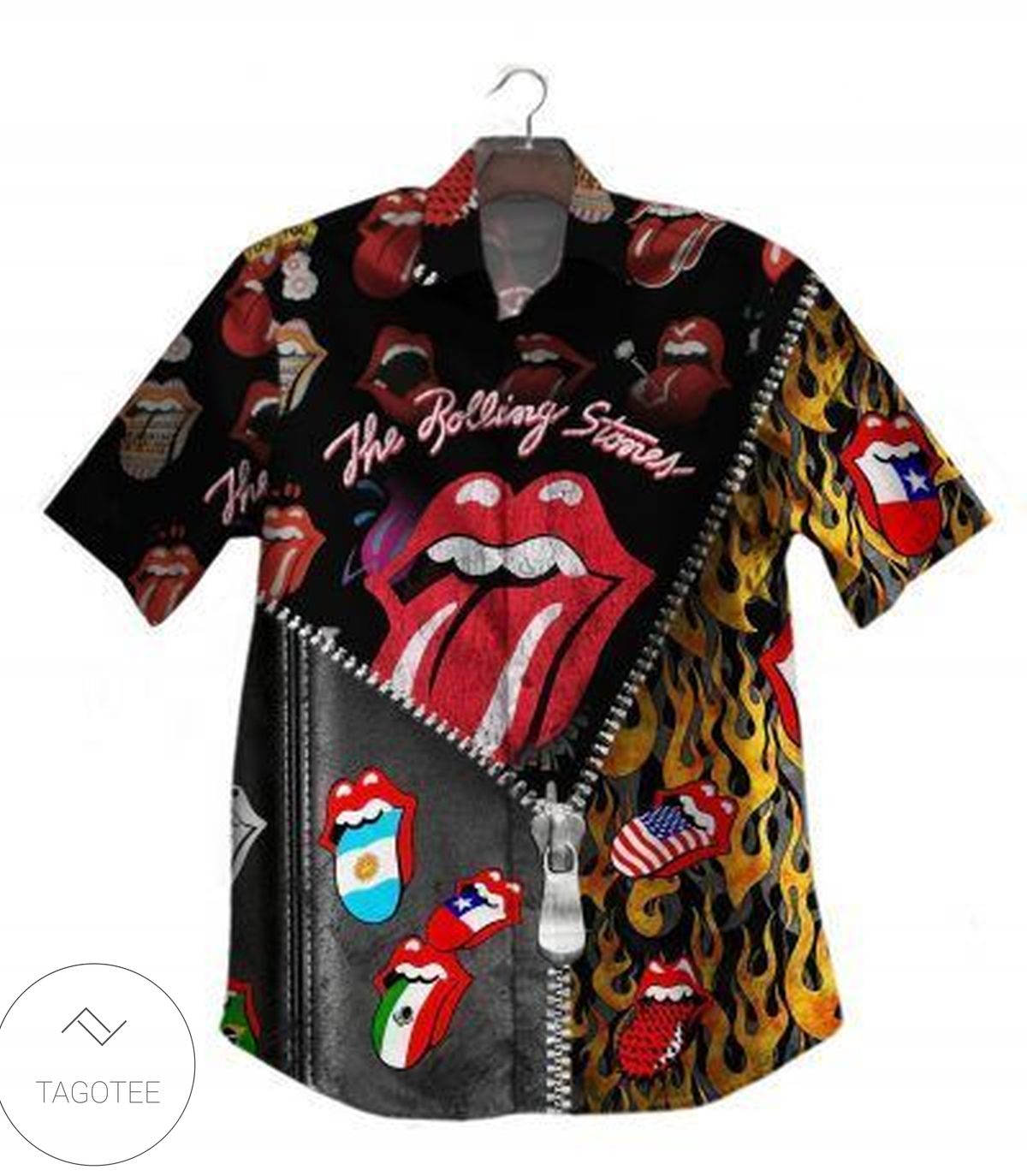 Gettyshirt The Rolling Stones 200103nmn-007ad Vintage Cotton Mens Hawaiian Shirt