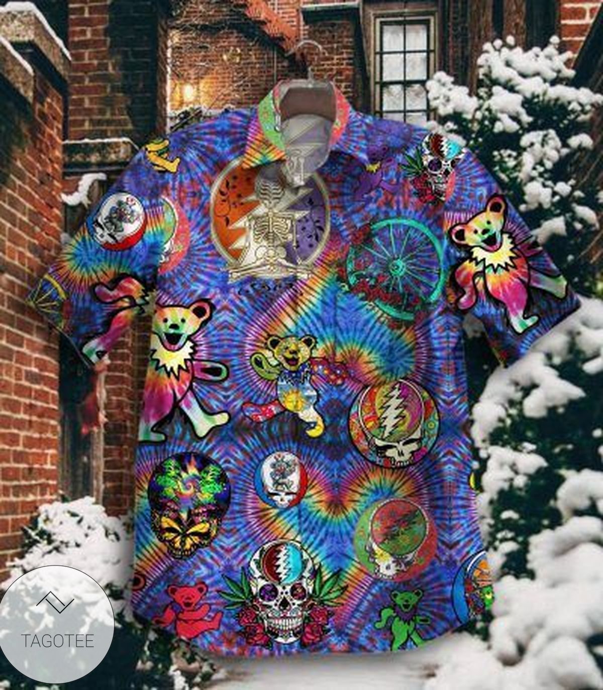 Gettyshirt Tropical Vintage Grateful Dead Cotton Mens Hawaiian Shirt