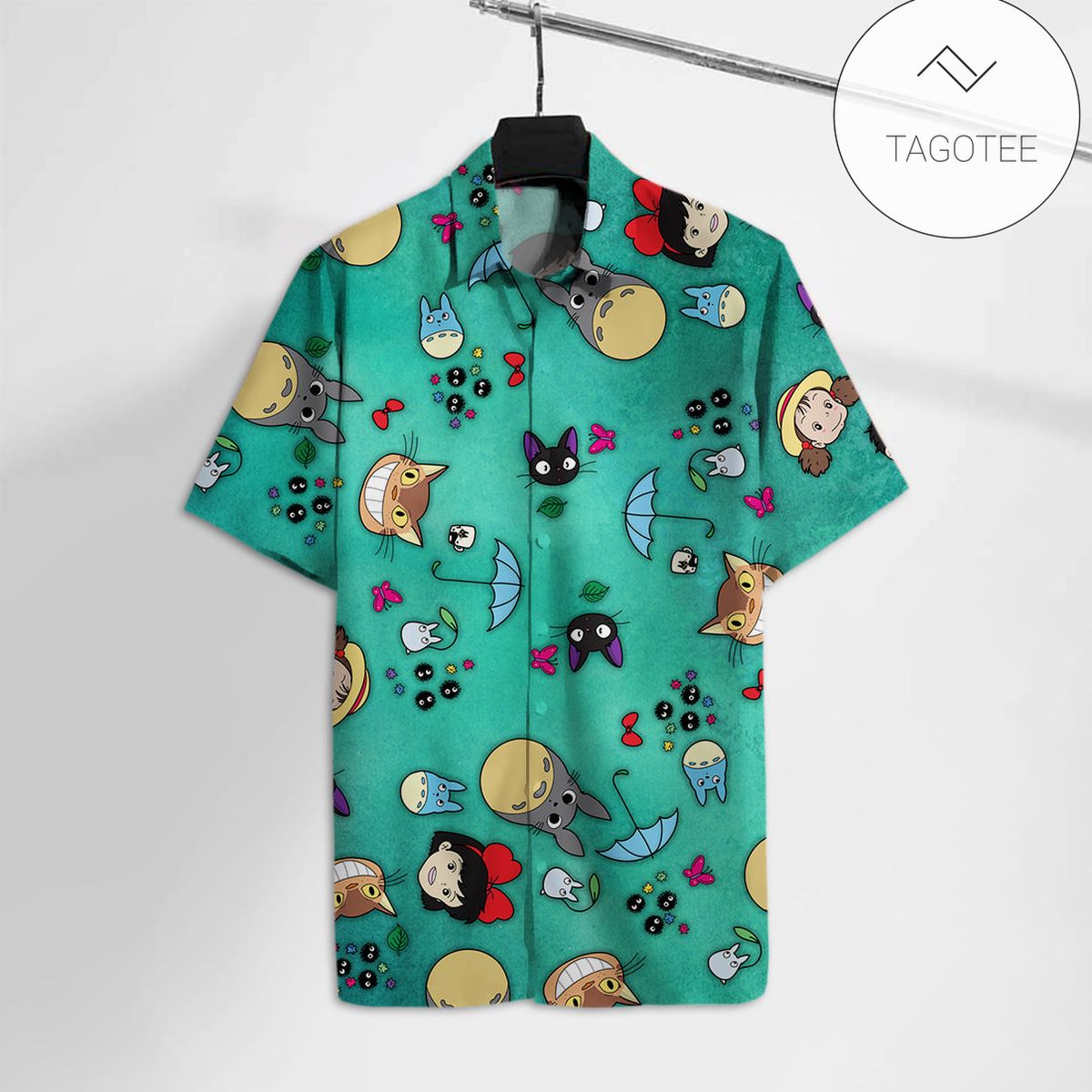 Ghibli Hawaiian Shirt S.ghibli Totoro Spirited Away Characters Chibi Hawaii Tshirt Aloha Shirt