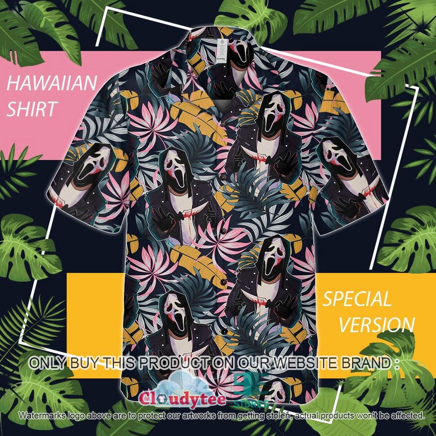 Ghost Face tropical Purple Hawaiian Shirt